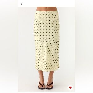 Breanne PepperMayo Top Polka Dot Midi Skirt - Cream and Brown